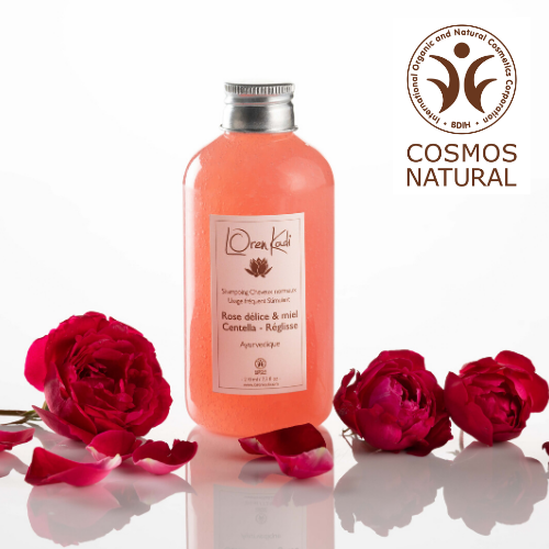 Shampooing ayurvédique naturel "Rose délice & miel" - cheveux normaux - 210 ml