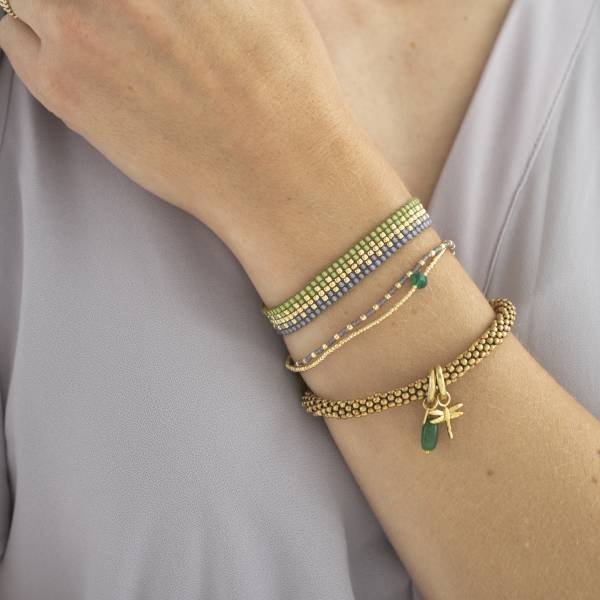 Soul bracelet in gold plated and aventurine