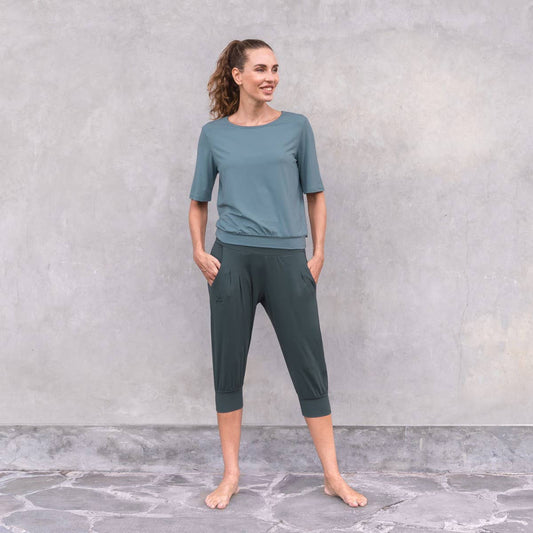 Nidhi pants in organic cotton - forest green