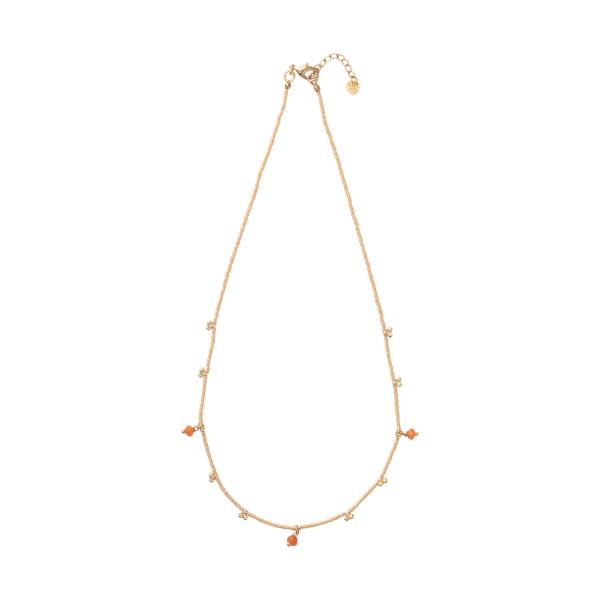 Gold-plated Aware necklace with carnelian