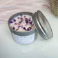 Rose protection well-being scented candle with natural stones