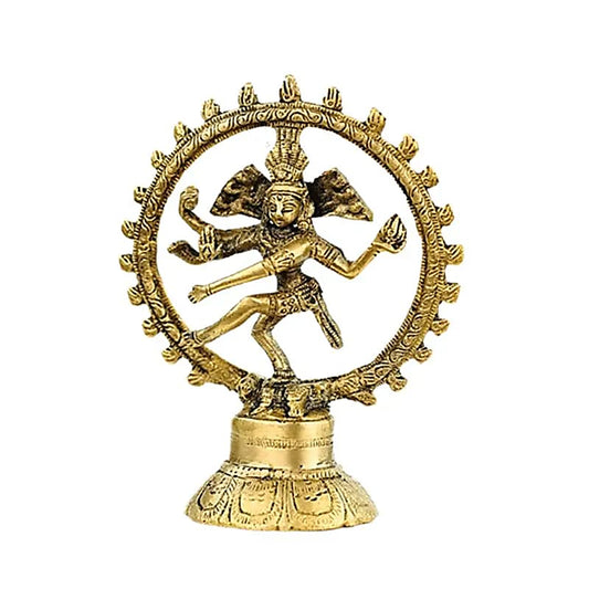 Shiva Nataraj aus monochromem Messing 13cm