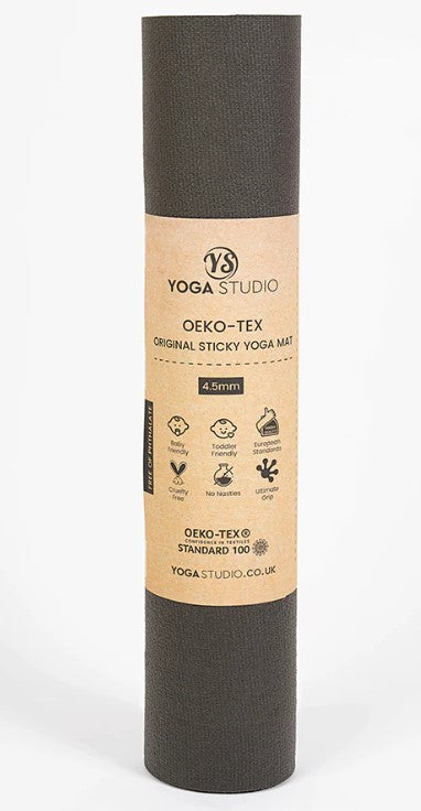 Tapis de yoga Oeko-Tex de 2 mètres gris-taupe - 4.5 mm