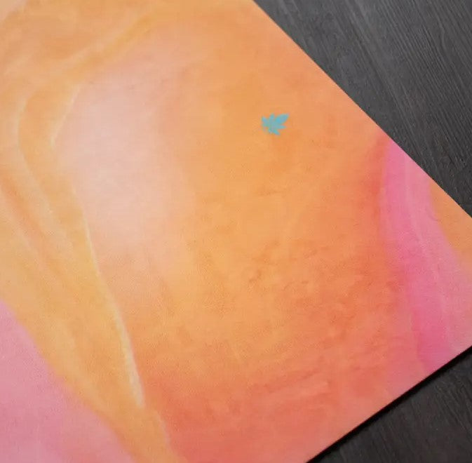 “Mango Smoothie” yoga mat in natural rubber and microfiber